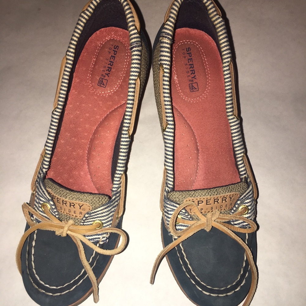Navy sperry wedges